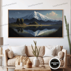 Framed Canvas Ready To Hang, Mount Rainier, Framed Canvas Print, Mountain Landscape Painting Print, Wall Decor, Living R