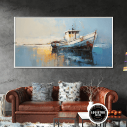 Framed Canvas Ready To Hang, Nautical Decor, Beach Decor, Coastal Decor, Old Wooden Ship Photography Wall Art Framed Can