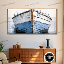 Framed Canvas Ready To Hang, Old Wooden Ship Nautical Decor, Beach Decor, Coastal Decor, Photography Wall Art Framed Can