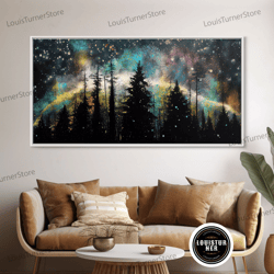 framed canvas ready to hang, pine tree gift, forest landscape wall art, framed canvas print, pine tree canvas, pine tree