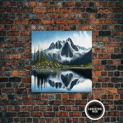 framed canvas ready to hang, pine tree forest, winter art, framed canvas print, framed wall art, living room above sofa