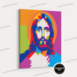 framed canvas ready to hang, pop art jesus, framed canvas print