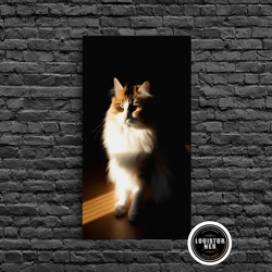 framed canvas ready to hang, portrait of a calico cat, framed canvas print, cat art, cat photography, cat wall art