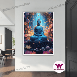 high quality decorative wall art, blooming flower canvas, white flower blue backgraund canvas wall art, flower painting
