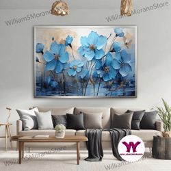 high quality decorative wall art, blue deer canvas painting with colored lights, deer portrait canvas wall art, wildlife