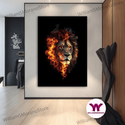 high quality decorative wall art, buddha lion canvas painting, buddha lion wall art, black lion poster, lion canvas prin