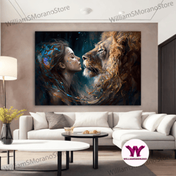 High Quality Decorative Wall Art, Lady In Floral Hat Canvas Painting, Modern Woman Wall Art, Woman In Hat Print, Girl Po