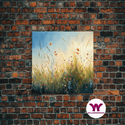 decorative wall art, floral art, framed canvas print, colorful wall art, wall decoration, primitive farmhouse boho decor