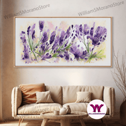 decorative wall art, floral wall art, wild lavender wall art, canvas print, watercolor painting of lavender flowers, bot