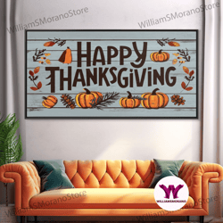 decorative wall art, happy thanksgiving modern farmhouse wall decor, dining room wall sign kitchen decor large framed ca