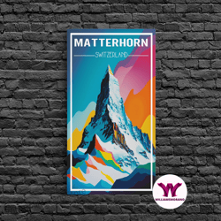 decorative wall art, matterhorn wall art, switzerland poster, europe wall print, mountain, travel wall print, travel pos