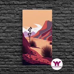 decorative wall art, midwestern art, minimalist boho style desert landscape, framed canvas print