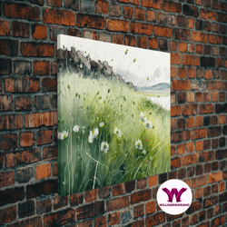 decorative wall art, modern boho wall art, wall decoration, beautiful field of wild flowers framed canvas print, minimal