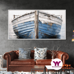 Decorative Wall Art, Old Wooden Ship Nautical Decor, Lakehouse Decor, Coastal Decor, Photography Wall Art Framed Canvas