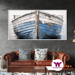 decorative wall art, old wooden ship nautical decor, lakehouse decor, coastal decor, photography wall art framed canvas