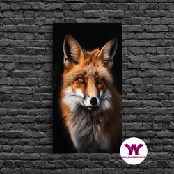 decorative wall art, portrait of a red fox, framed canvas print, framed wall art, fox photography, wild life art