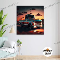 decorative wall art, decorate the living room, bedroom and workplace, vintage chevrolet c10 canvas art, truck wall decor