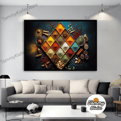 decorative wall art, decorate the living room, bedroom and workplace, spices canvas print, spices kitchen wall decor, co