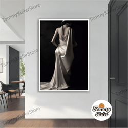 decorative wall art, decorate the living room, bedroom and workplace, white dress modern canvas, modern painting, wall a