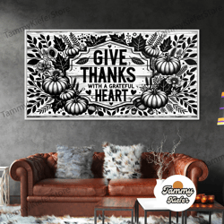high quality decorative wall art, give thanks with a grateful heart modern farmhouse wall decor, dining room wall sign k