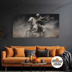 high quality decorative wall art, grim reaper art, death rides a pale horse, framed canvas print, cowboy grim reaper, sp