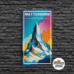 high quality decorative wall art, matterhorn wall art, switzerland poster, europe wall print, mountain, travel wall prin
