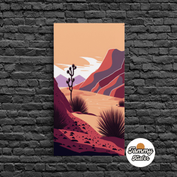 high quality decorative wall art, midwestern art, minimalist boho style desert landscape, framed canvas print