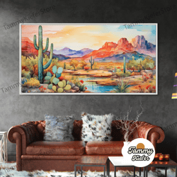 high quality decorative wall art, minimalist boho wall art, pastel desert print, framed canvas art, unique wall art, min