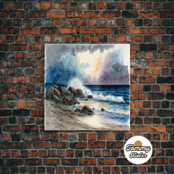 high quality decorative wall art, modern beach house art framed canvas print whimsical minimalist decor cottagecore wate