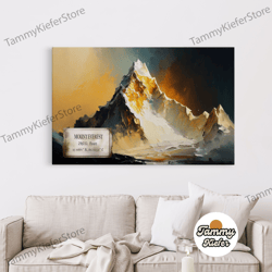 high quality decorative wall art, mount everest, himalayas, wall art, original mountain painting print, travel poster