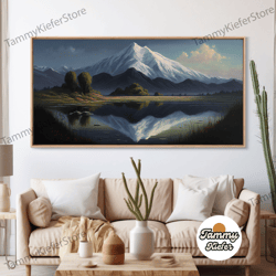 High Quality Decorative Wall Art, Mount Rainier, Framed Canvas Print, Mountain Landscape Painting Print, Wall Decor, Liv