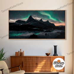 high quality decorative wall art, northern lights fine art canvas print, aurora wall art , landscape print, aurora paint