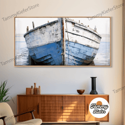 High Quality Decorative Wall Art, Old Wooden Ship Nautical Decor, Beach Decor, Coastal Decor, Photography Wall Art Frame