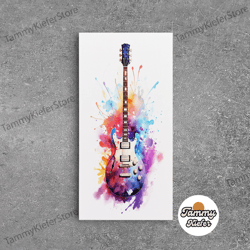 high quality decorative wall art, rock n roll art, classic electric guitar print, studio gift, musician gift, music wall