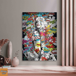 wall art holiday decor marilyn monroe pink bubble gum, marilyn monroe canvas, pink bubble gum canvas-4