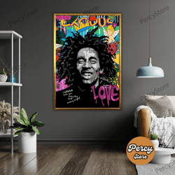 wall decoration canvas painting - living room bedroom home and office wall decoration canvas art, bob marley pop art can