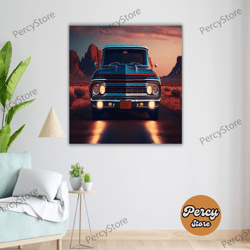 wall decoration canvas painting - living room bedroom home and office wall decoration canvas art, chevrolet c10 truck ca