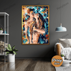 wall decoration canvas painting - living room bedroom home and office wall decoration canvas art, nude couple watercolor