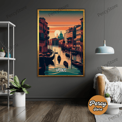 wall decoration canvas painting - living room bedroom home and office wall decoration canvas art, venice poster art canv