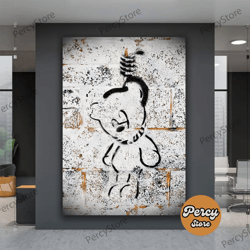 wall decoration canvas painting - living room bedroom home and office wall decoration canvas art, banksy teddy bear canv