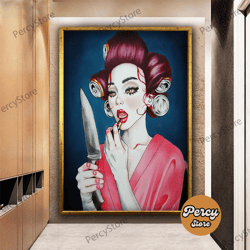 wall decoration canvas painting - living room bedroom home and office wall decoration canvas art, knife mirror canvas pr