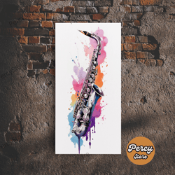 Saxophone Graffiti Wall Art, Saxophone Gifts, Cool Musical Wall Art, Unique Gift, Gift For Musician, Musical Art