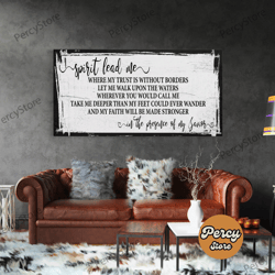 song wall decor, hillsong, spirit lead me canvas print, inspirational wall decor, worship song sign, worship song decor,