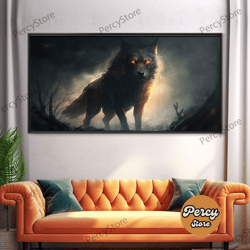 the green witch, framed canvas print, halloween wall art, horror prints, halloween decoration