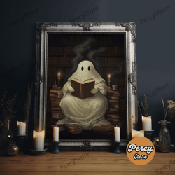 the reclaimed graveyard panoramic canvas print, framed halloween art, spooky decor, halloween art, halloween wall art, h