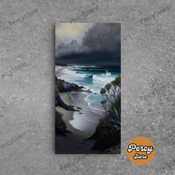 tropical beach, beach art, framed canvas print, cool lake house wall art, beach house art