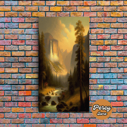 waterfall nature art original watercolor canvas oversize large tall long narrow canvas wall art prints minimalist over s