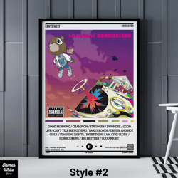 kanye west canvas, 8 different kanye west canvass, graduation canvas, kanye west print, kanye west wall art, kanye west
