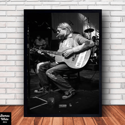 kurt cobain music canvas canvas wall art family decor, home decor, frame option-1