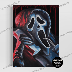 ghostface scream - fine art print, ghostface poster print, hand-painted art print, scream gicle poster